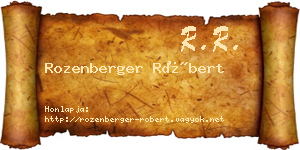 Rozenberger Róbert névjegykártya