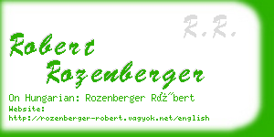 robert rozenberger business card